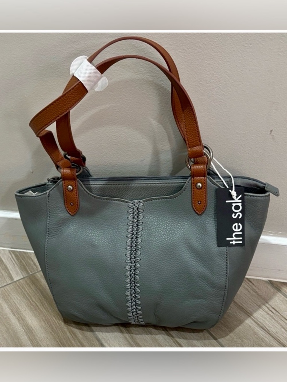 The Sak Bolinas Satchel in Gray and Brown